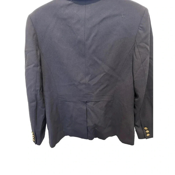 Talbots Navy Blue Wool Gold Crest Riding Equestrian Blazer Jacket Size Petite 10 - Picture 9 of 12